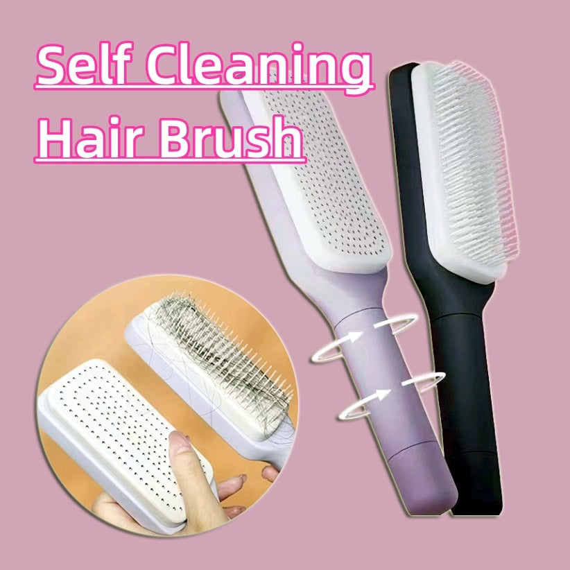 4 In 1 Self Cleaning Hair Brush Anti-Static Massage Comb - Dainty Moon