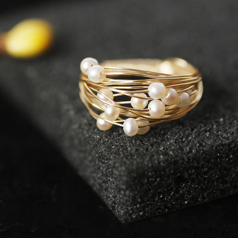 Pearl Bouquet Multi-Pearl Ring - Dainty Moon