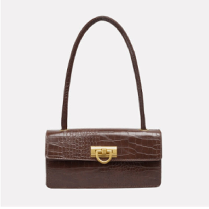 Gold Buckle Crocodile Pattern Bag