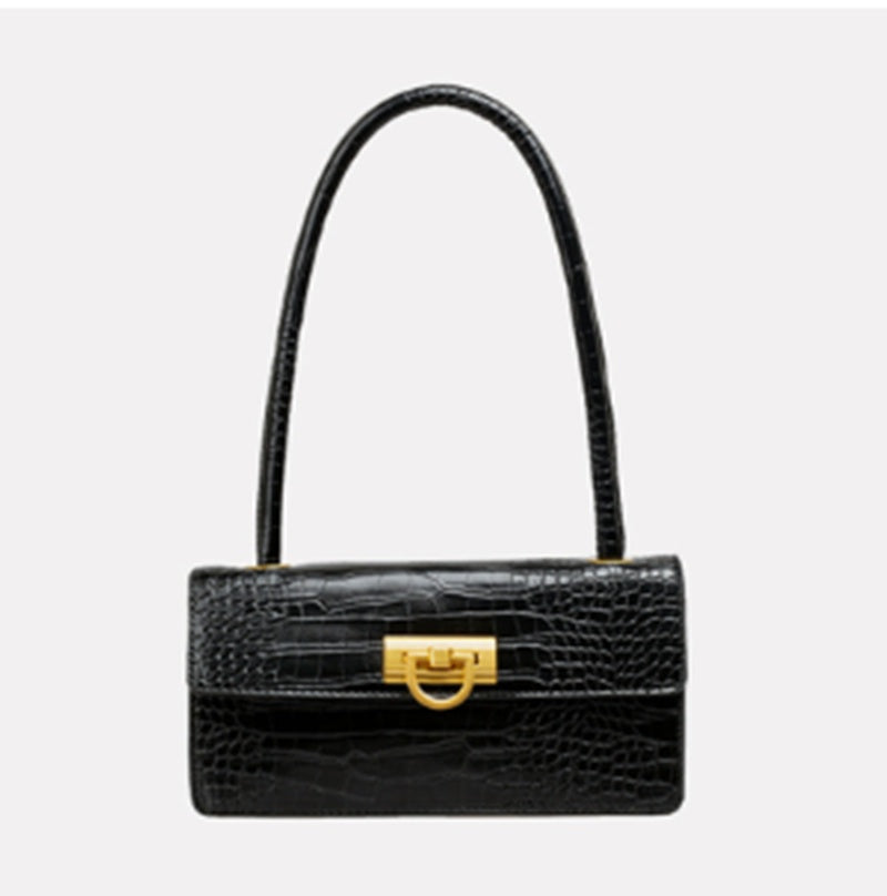 Gold Buckle Crocodile Pattern Bag