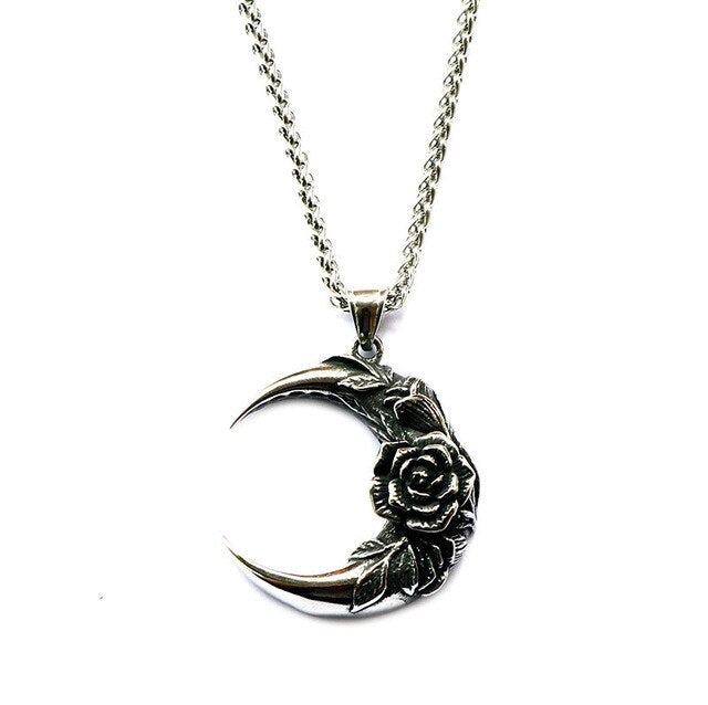 Rose Moon Titanium Steel Necklace - Dainty Moon