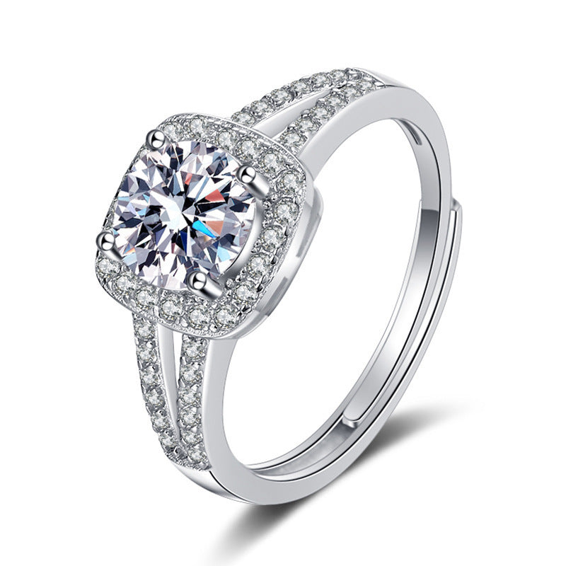 S925 Silver Moissanite Ring 