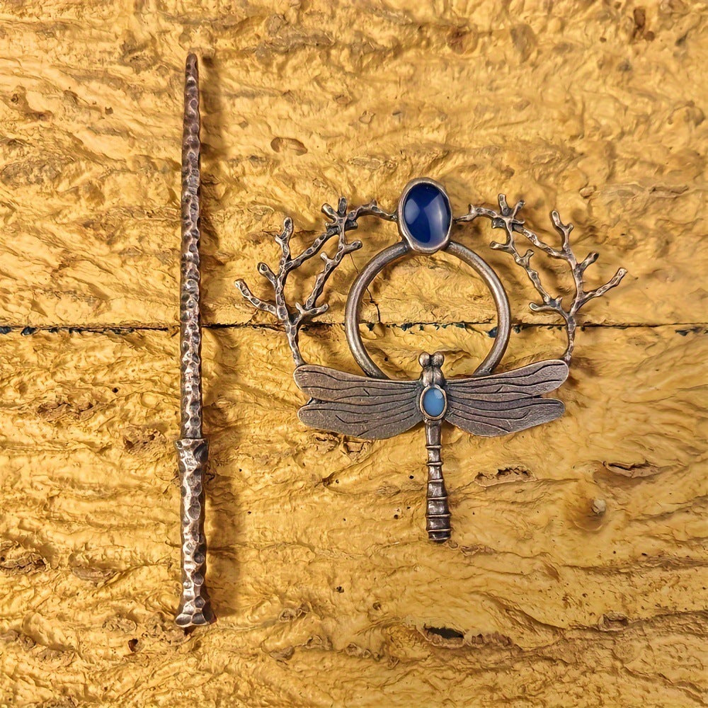 Enchanting Dragonfly Branch Gem Hairpin - Dainty Moon