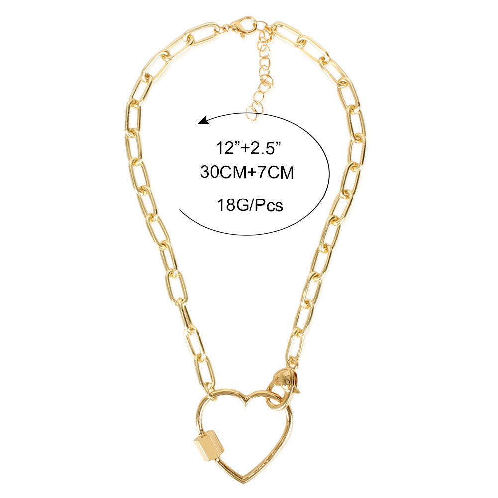 Annie Heart Buckle Necklace - Dainty Moon