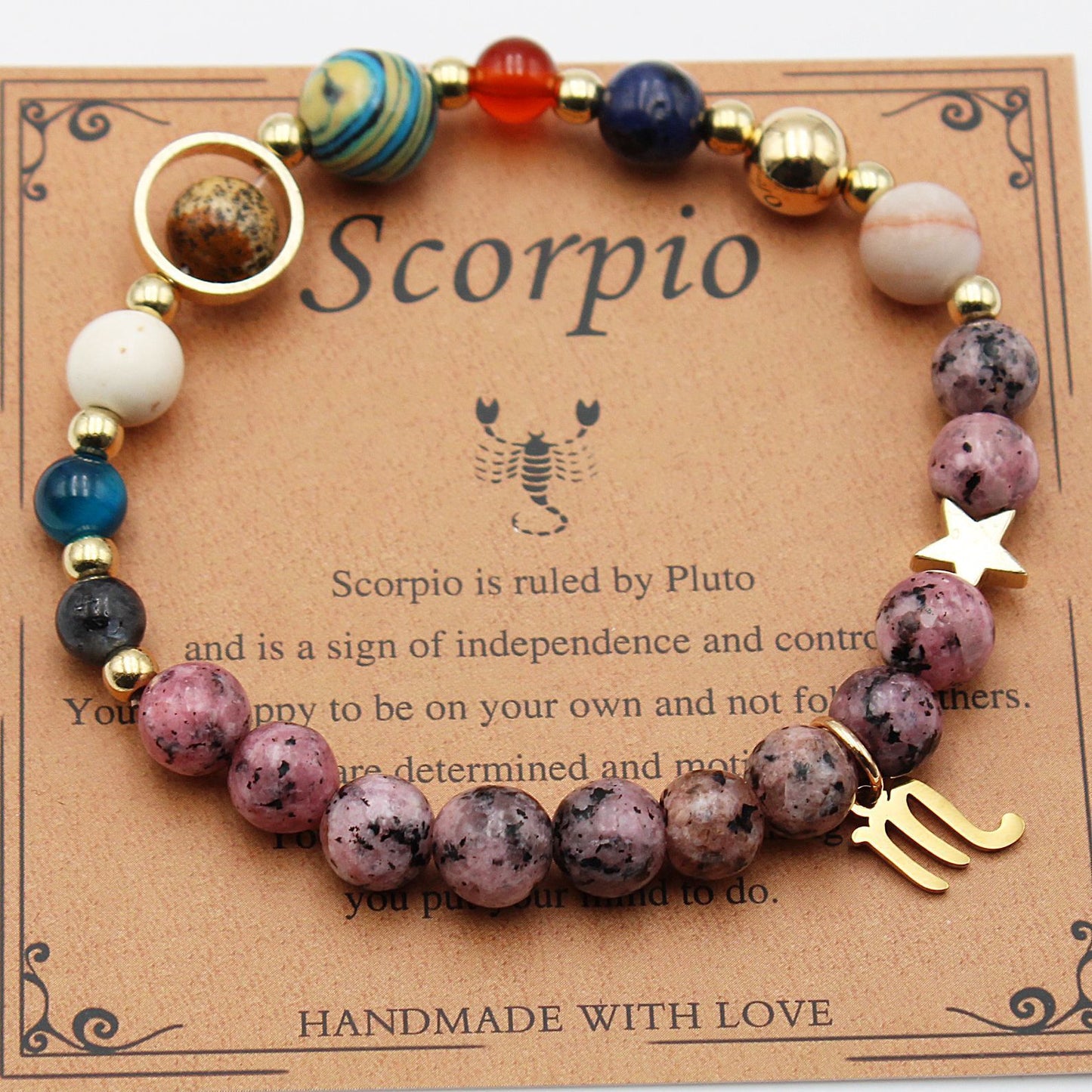 Celestial Harmony Natural Stone Bracelet - Dainty Moon