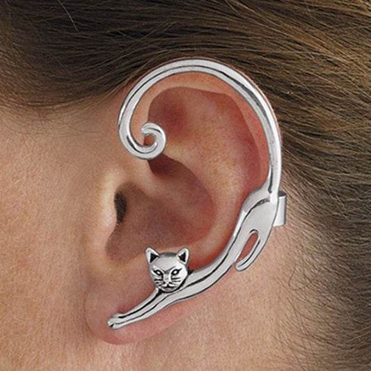 Punk Style Cat Post  Cuff  Earring - Dainty Moon