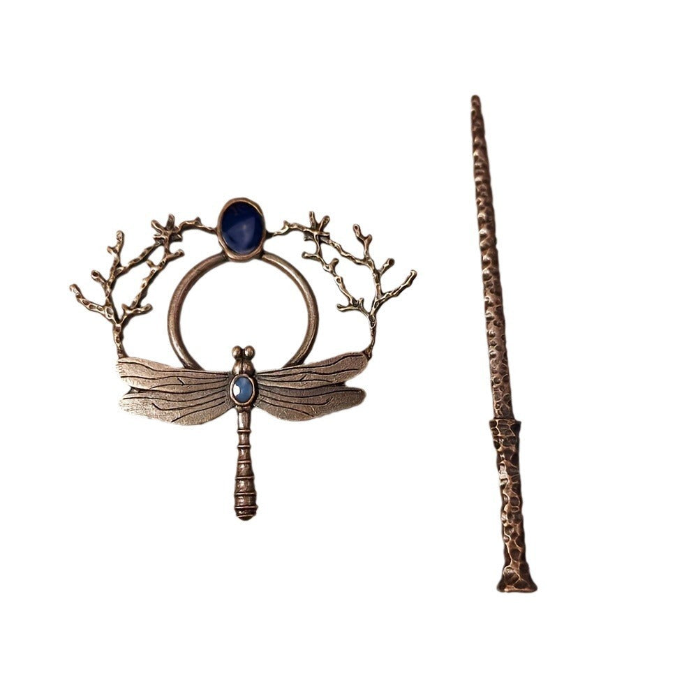 Enchanting Dragonfly Branch Gem Hairpin - Dainty Moon