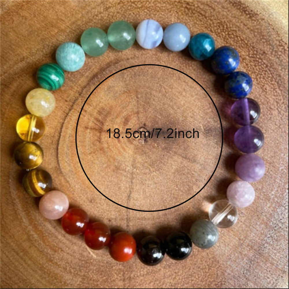 Seven Elements Chakra Natural Stone Bracelet - Dainty Moon