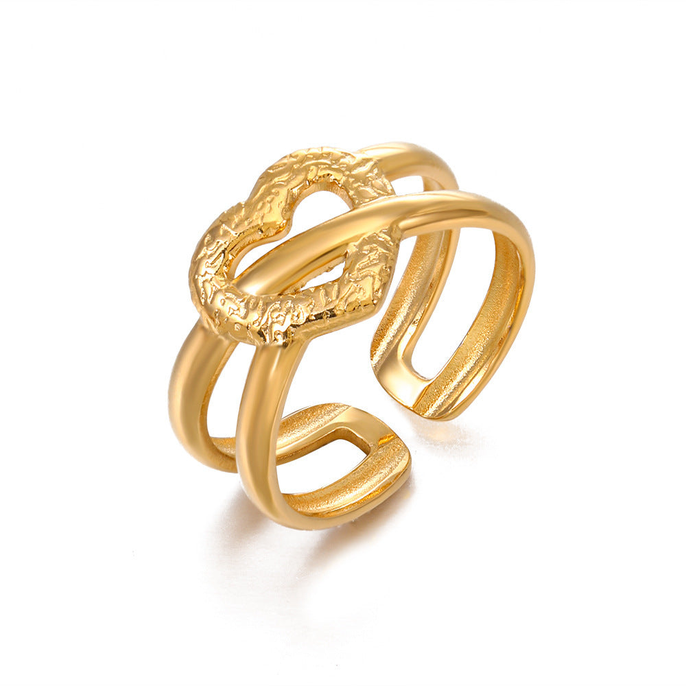 Golden Heart: 18K Gold-plated Love Ring - Dainty Moon