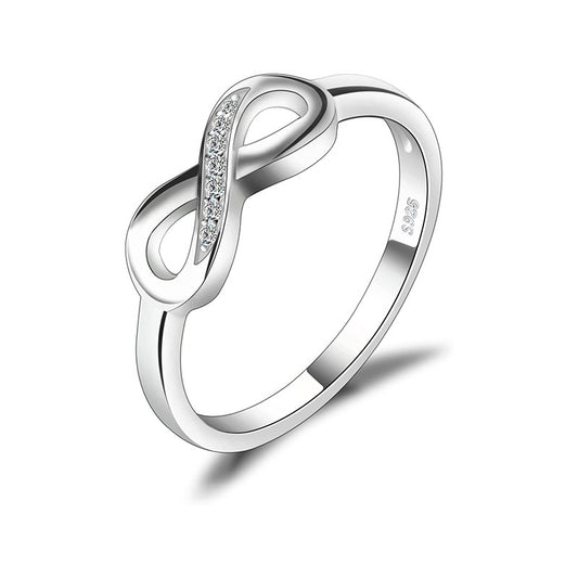 Infinity S925 Sterling Silver Ring - Dainty Moon