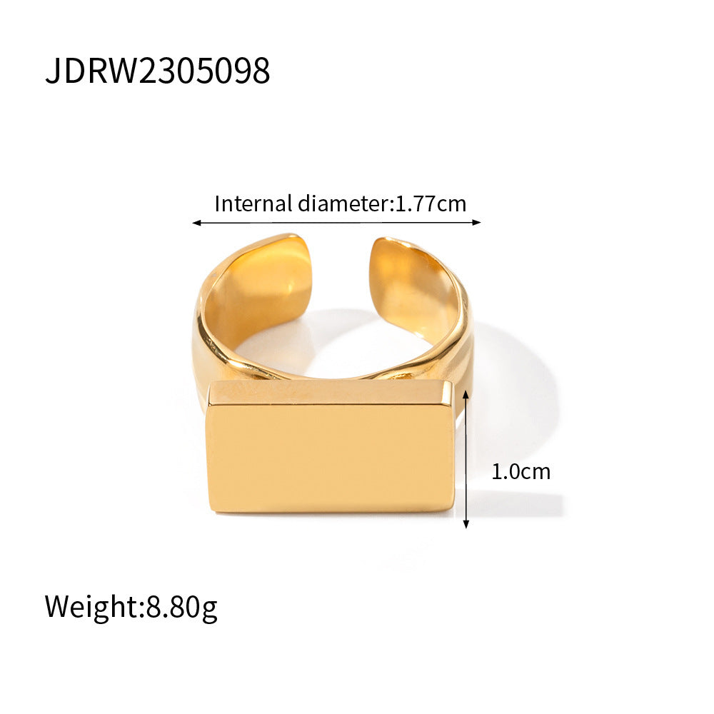 8K Gold Plated Block Ring