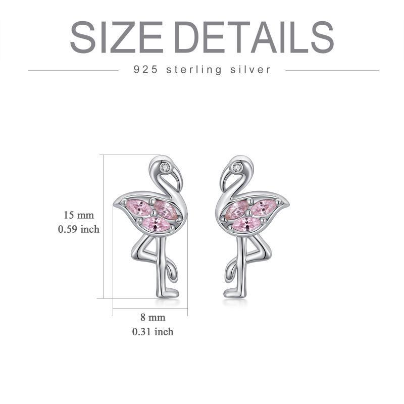 S925 Blush Radiance Pink Flamingo CZ Stud Earring - Dainty Moon