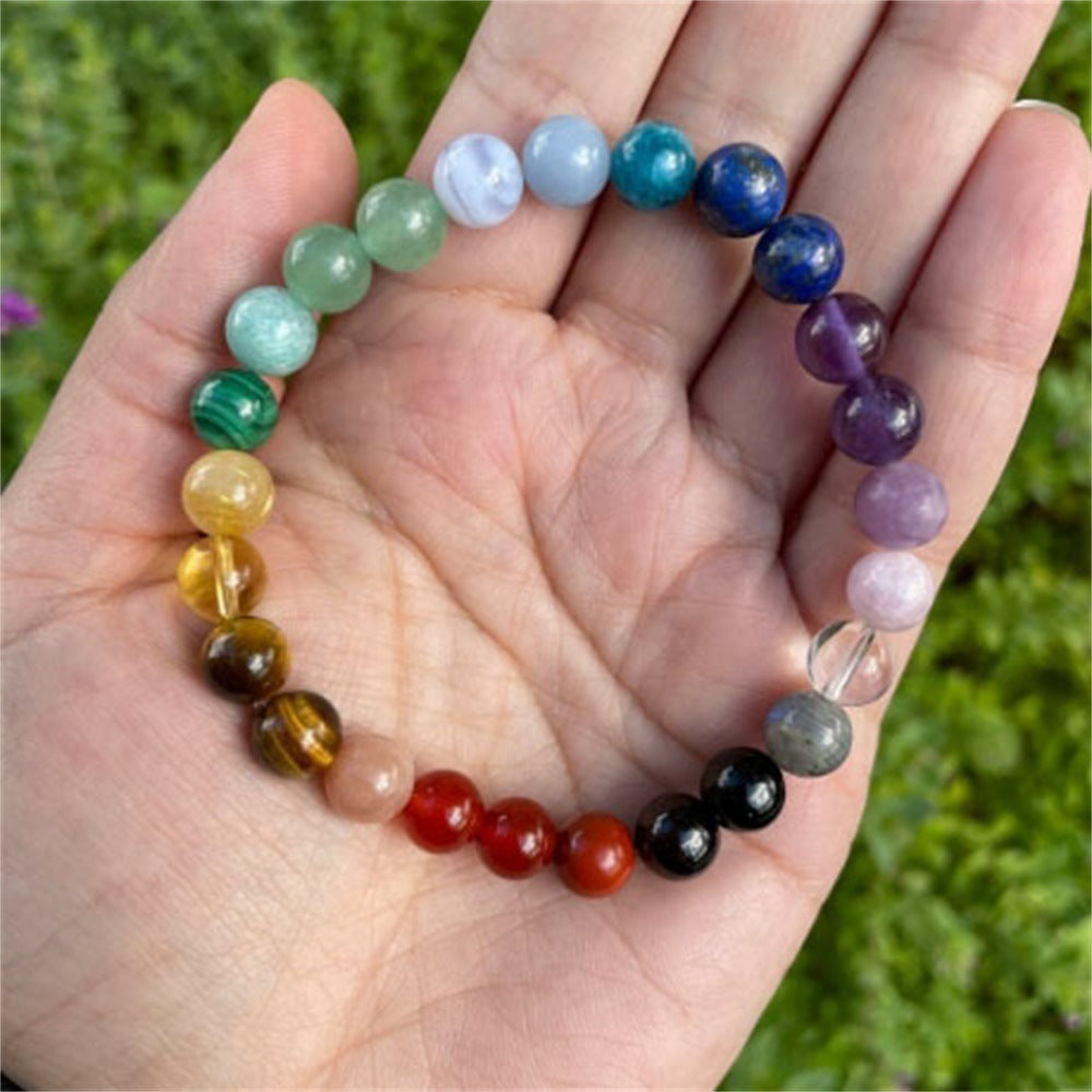 Seven Elements Chakra Natural Stone Bracelet - Dainty Moon