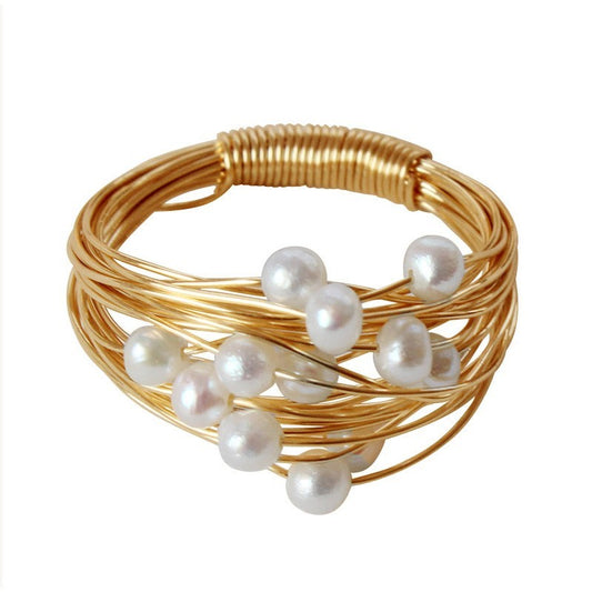 Pearl Bouquet Multi-Pearl Ring - Dainty Moon