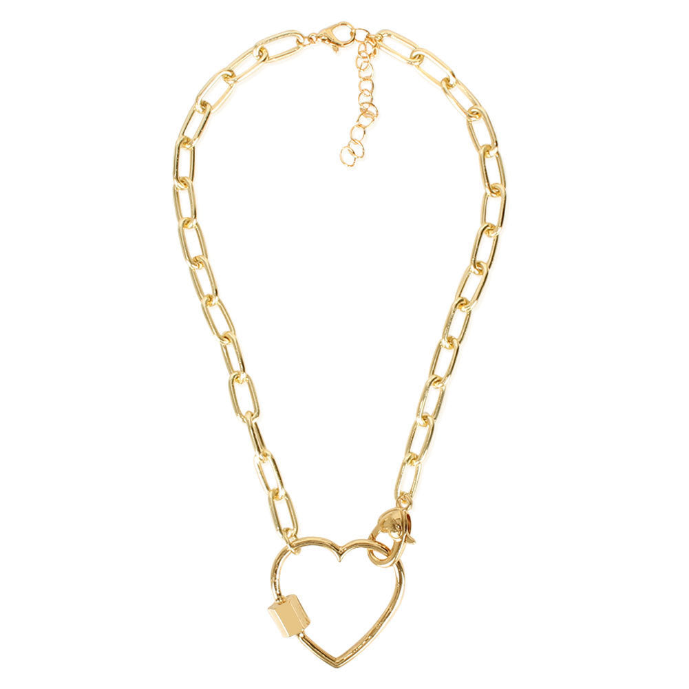 Annie Heart Buckle Necklace - Dainty Moon