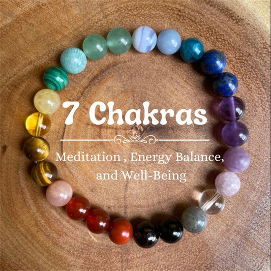 Seven Elements Chakra Natural Stone Bracelet - Dainty Moon