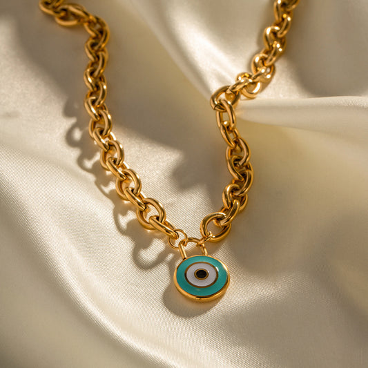 Eye of Fortune Necklace - Dainty Moon