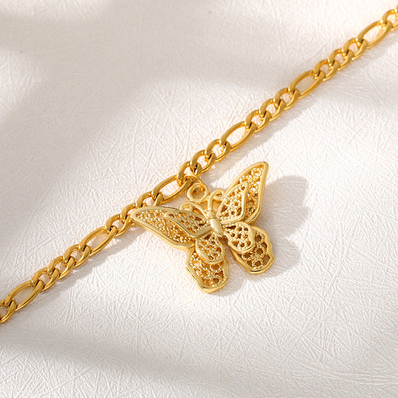 Stainless Steel Butterfly Bracelet - Dainty Moon